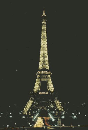 [Eiffel Tower at night]